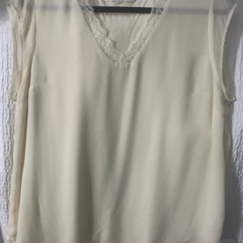 Elegant Cream Sleeveless Top